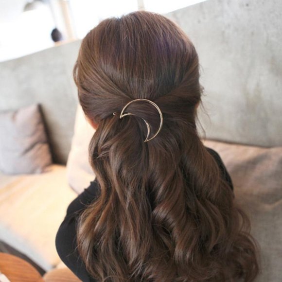 Boho "Moon Phase" Minimalist Crescent Hair Clip - Picture 11 of 11